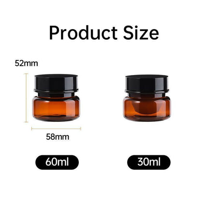 10pcs PET Plastic Cosmetic Bottles Refillable Travel Face Cream Containers - 30ml-Brown+Black-Double.