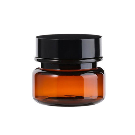 10pcs PET Plastic Cosmetic Bottles Refillable Travel Face Cream Containers - 30ml-Brown+Black-Double.