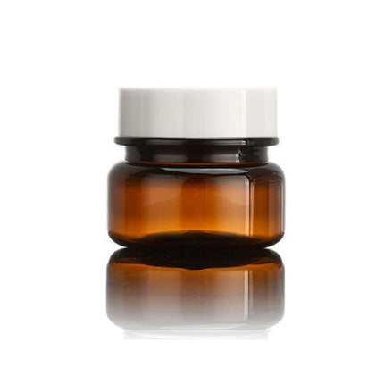 10pcs PET Plastic Cosmetic Bottles Refillable Travel Face Cream Containers - 30ml-Brown+Black-Double.