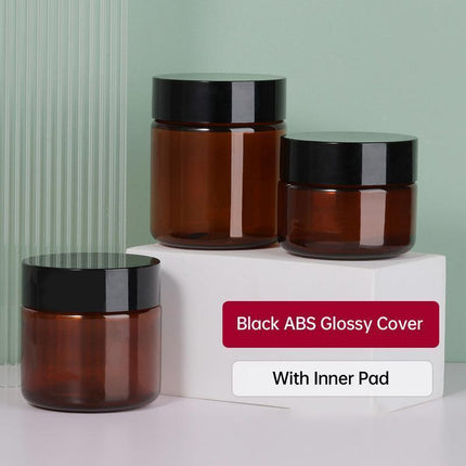 10pcs Brown PET Plastic Wide Mouth Bottles for Storage and Skincare Packaging - Frosted - 120ml.