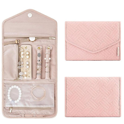 Periea Travel Jewellery Roll -Jewellery Travel Pouch Portable Case Box Organiser - Green.