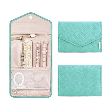 Periea Travel Jewellery Roll -Jewellery Travel Pouch Portable Case Box Organiser - Green.