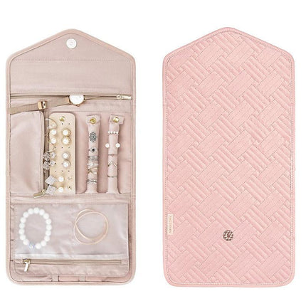 Periea Travel Jewellery Roll -Jewellery Travel Pouch Portable Case Box Organiser - Pink.