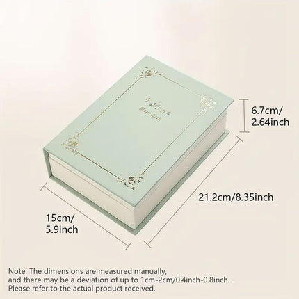 Creative PU Leather Jewelry Box Book Earrings Rings Necklace Organizer Holder - Green.