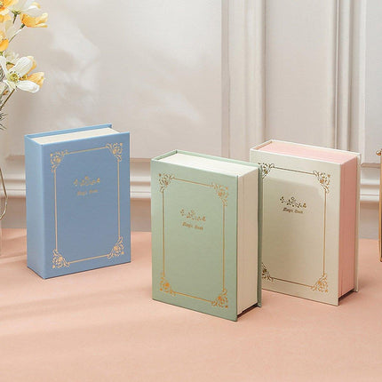 Creative PU Leather Jewelry Box Book Earrings Rings Necklace Organizer Holder - White.