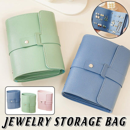 Travel Jewellery Storage Bag Portable Organizer Pouch for Rings Earrings Case - Blue.