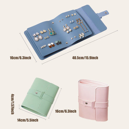 Travel Jewellery Storage Bag Portable Organizer Pouch for Rings Earrings Case - Blue.