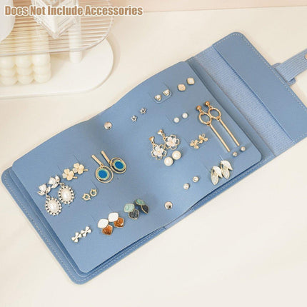 Travel Jewellery Storage Bag Portable Organizer Pouch for Rings Earrings Case - Blue.