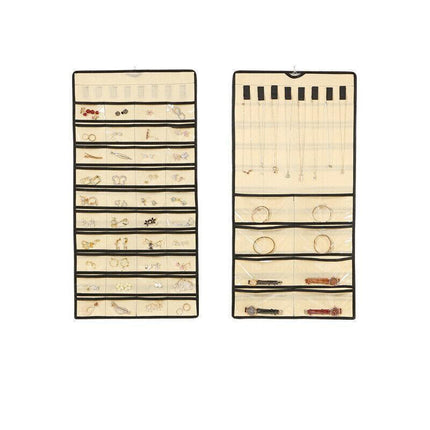 48 Pockets Jewelry Hanging Storage Organizer Holder Earring Display Pouch Bag - White.