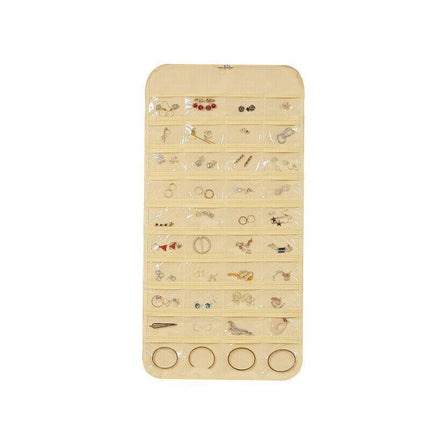 80 Pockets Jewelry Hanging Storage Organizer Holder Earring Display Pouch Bag - Grey.