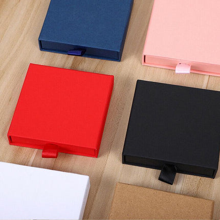 Jewellery Gift Box Necklace Ring Bracelet Bangle Earring Cardboard Box 5*5*3.5cm - Black.