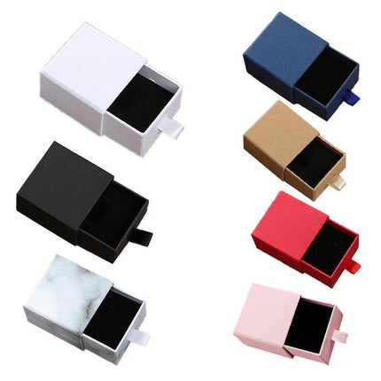 Jewellery Gift Box Necklace Ring Bracelet Bangle Earring Cardboard Box 5*5*3.5cm - White.