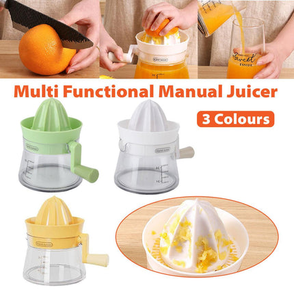 Manual Juice Extractor for Orange Lemon Home Citrus Juicer Hand Compressor - White.