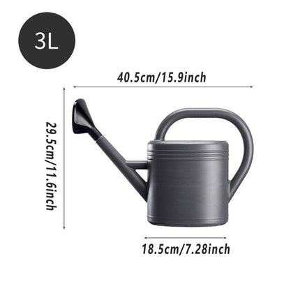 3L Gray Retro Watering Can Long Spout Large Capacity Shower Kettle for Garden.