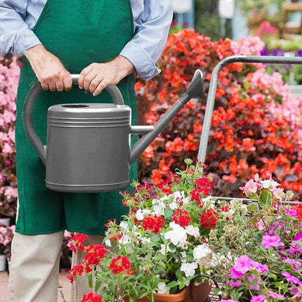 3L Gray Retro Watering Can Long Spout Large Capacity Shower Kettle for Garden.