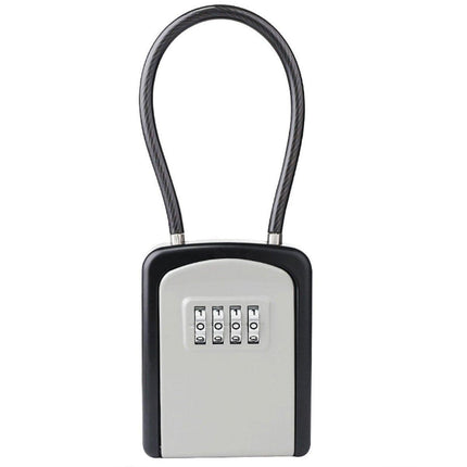 Portable Key Lock Box Hanging Combination Storage Organizer for Home Security - Black.