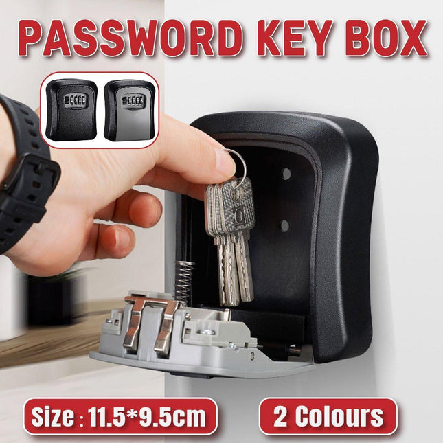 Combination Key Box with Combination Lock for Home Office Security Storage - Black.
