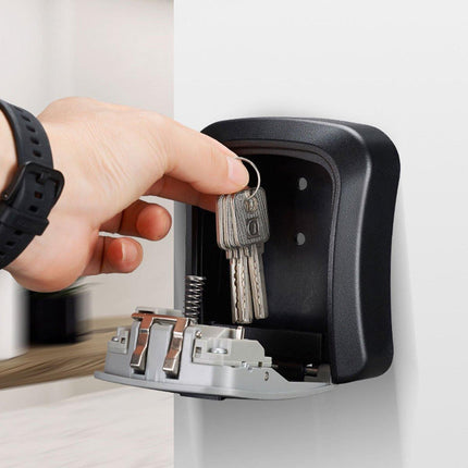 Combination Key Box with Combination Lock for Home Office Security Storage - Black.