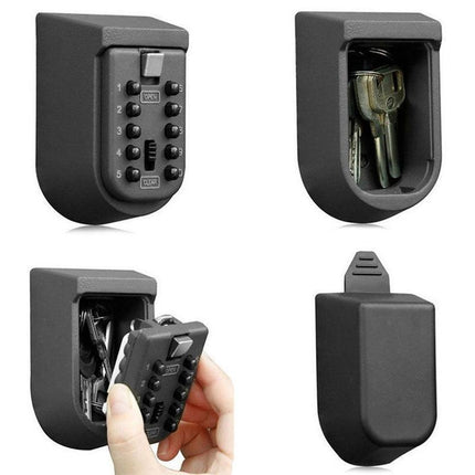 1X Outdoor Wall Mount Spare Key Safe Box Lock Holder Water Weather Proof New.