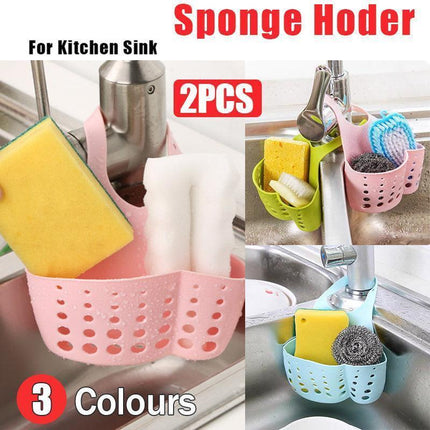 2PCS Kitchen Drain Holder Sponge Sink Storage Rack Basket Organizer Shelf Bathroom - Green.