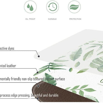 45x180cm Kitchen Mat Non-Slip Waterproof Pvc Floor Rug Carpet Anti-Oil Easy Clean - Gilding.