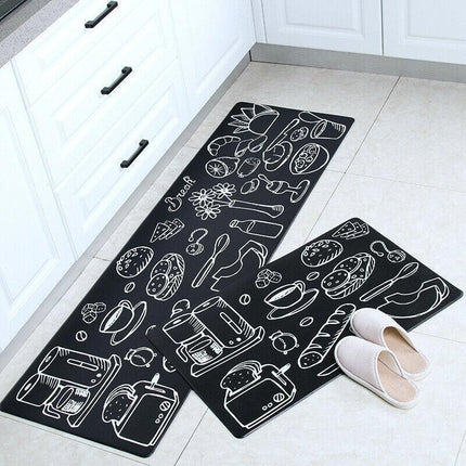 45x180cm Kitchen Mat Non-Slip Waterproof Pvc Floor Rug Carpet Anti-Oil Easy Clean - Gilding.