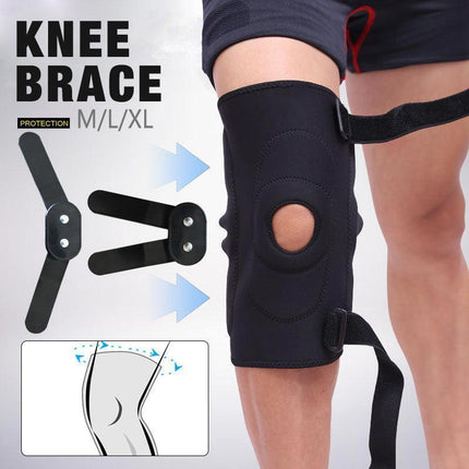 Adjustable Double Metal And Hinged Knee Brace Support Protection Arthritis Sport - L.