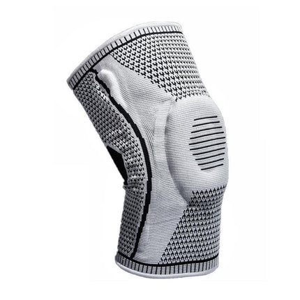 Grey Knee Brace Knee Compression Sleeve Professional Sports Silicone Knee Support - XL.