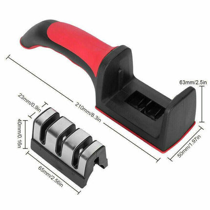 Au Knife Sharpener 3 Stage Kitchen Diamond Sharp Knives Scissor Sharpening Tool.