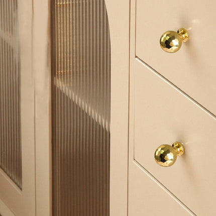 Gold Hammer Ball Handle Knob Closet Door Pull Drawer Handle Wardrobe Hardware - Flat Round Shape.