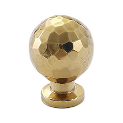 Gold Hammer Ball Handle Knob Closet Door Pull Drawer Handle Wardrobe Hardware - Flat Round Shape.