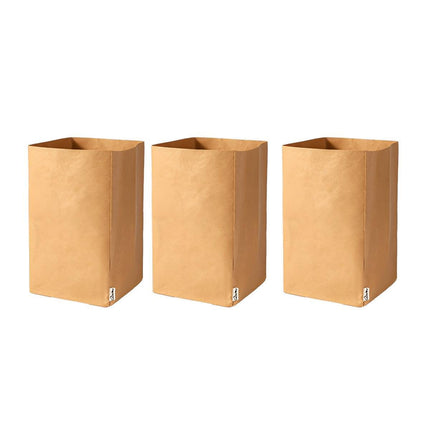 3pcs Washable Kraft Paper Storage Bag for Kitchen Desktop Refrigerator Organizer - L-Square.
