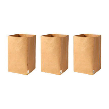 3pcs Washable Kraft Paper Storage Bag for Kitchen Desktop Refrigerator Organizer - M-Square.