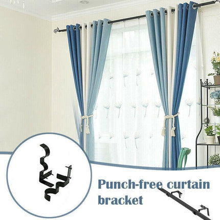 2X Bracket Hang Curtain Rod Holders Single Hook Tap Right Into Window Frame Rod.