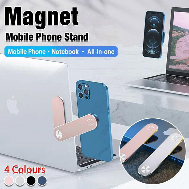 Side Mount Clip Phone Holder for Laptop Adjustable Portable Screen Bracket - Black.
