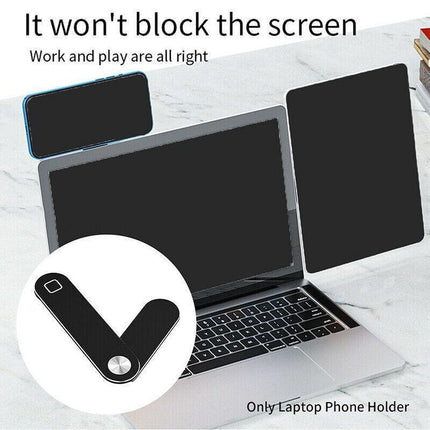 Side Mount Clip Phone Holder for Laptop Adjustable Portable Screen Bracket - Pink.
