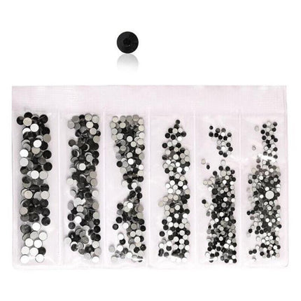 1440Pcs Glitter Rhinestones Crystal Clear Flat Bottom Glass Nail Art Nail Drill - Lake Blue.