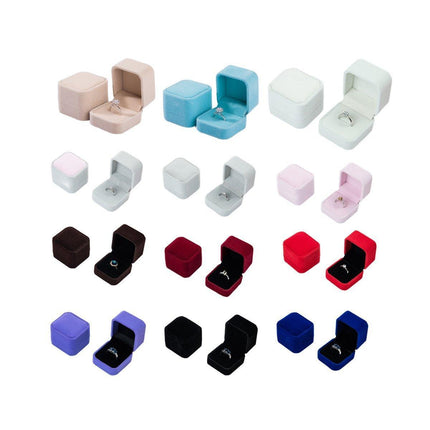 10X Flannel Ring Jewelry Earring Ring Jewelry Boxes Exquisite Gift Organizer - Pink Grey.