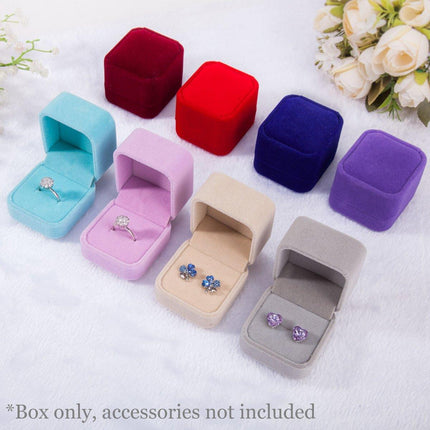 10X Flannel Ring Jewelry Earring Ring Jewelry Boxes Exquisite Gift Organizer - Pink Grey.