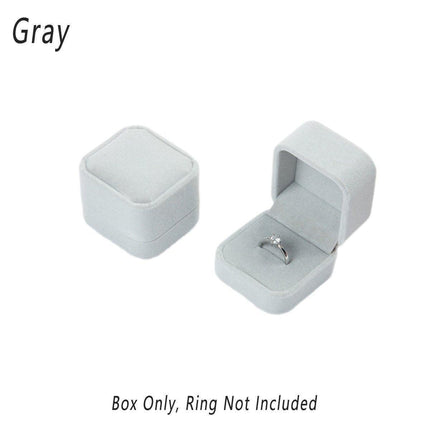 10X Flannel Ring Jewelry Earring Ring Jewelry Boxes Exquisite Gift Organizer - Pink Grey.