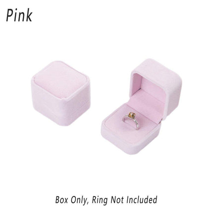 10X Flannel Ring Jewelry Earring Ring Jewelry Boxes Exquisite Gift Organizer - Pink Grey.