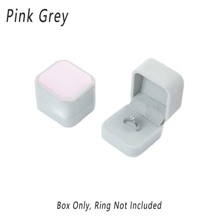 10X Flannel Ring Jewelry Earring Ring Jewelry Boxes Exquisite Gift Organizer - Pink Grey.