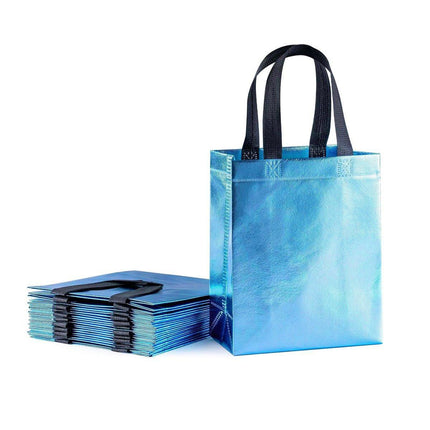 24pcs Laser Non Woven Gift Bags Tote Bags for Party Favor Wedding and Birthday - Rose Red.