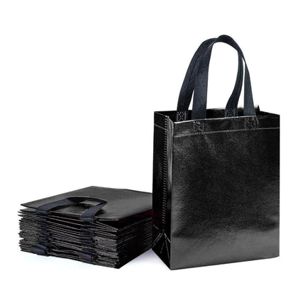 24pcs Laser Non Woven Gift Bags Tote Bags for Party Favor Wedding and Birthday - Rose Red.