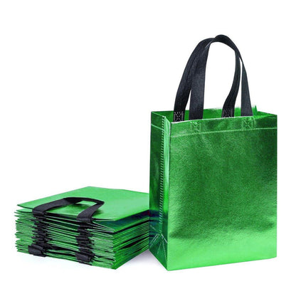 24pcs Laser Non Woven Gift Bags Tote Bags for Party Favor Wedding and Birthday - Rose Red.