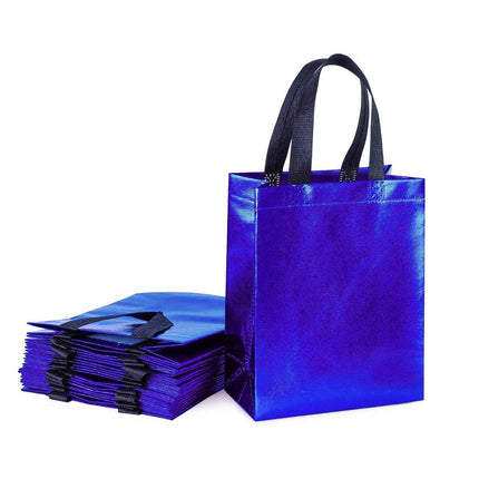 24pcs Laser Non Woven Gift Bags Tote Bags for Party Favor Wedding and Birthday - Rose Red.