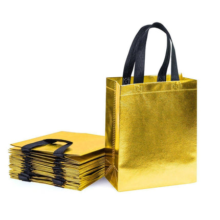 24pcs Laser Non Woven Gift Bags Tote Bags for Party Favor Wedding and Birthday - Rose Red.