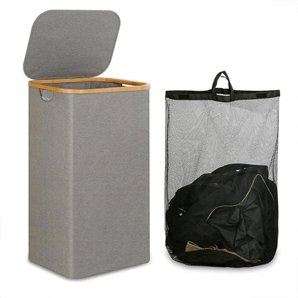 Bathroom Laundry Basket Large Clothes Hamper Dirty Laundry Storage Organizer - Black.