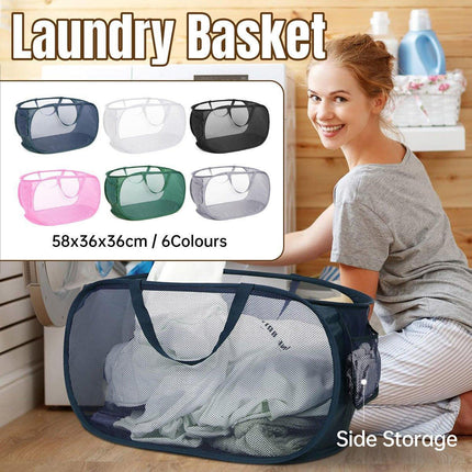 Large Folding Laundry Basket Collapsible Storage Organizer Dirty Clothes Hamper - Green.
