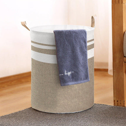 Foldable Canvas Laundry Basket for Dirty Clothes Storage Bag Hamper Organizer - Grey.